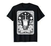 Carta de Tarot The Bubble Tea Boba Milk Tea Witchy Moon Camiseta