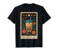 Carta de Tarot The Bubble Tea Boba Milk Tea Witchy Moon Camiseta