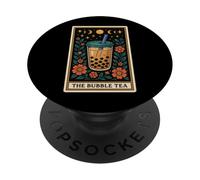 Carta de Tarot The Bubble Tea Boba Milk Tea Witchy Moon PopSockets PopGrip Adhesivo