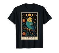 Carta de Tarot The Budgie Budgerigar Parrot Witchy Moon Camiseta