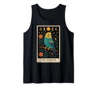 Carta de Tarot The Budgie Budgerigar Parrot Witchy Moon Camiseta sin Mangas