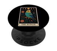 Carta de Tarot The Budgie Budgerigar Parrot Witchy Moon PopSockets PopGrip Adhesivo