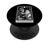 Carta de Tarot The Bulldog Grandma Dog Skeleton Moon PopSockets PopGrip Adhesivo