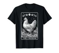 Carta de Tarot The Chicken Farm Farmer Witchy Moon Hen Camiseta