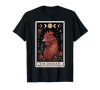Carta de Tarot The Chicken Farm Farmer Witchy Moon Hen Camiseta