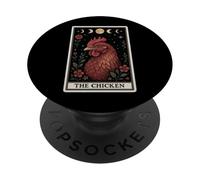 Carta de Tarot The Chicken Farm Farmer Witchy Moon Hen PopSockets PopGrip Adhesivo