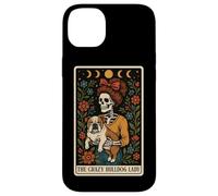 Carta de Tarot The Crazy Bulldog Lady Dog con Forma de Esqueleto, Luna Bruja Carcasa para iPhone 14 Plus