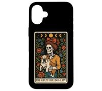 Carta de Tarot The Crazy Bulldog Lady Dog con Forma de Esqueleto, Luna Bruja Carcasa para iPhone 16 Plus
