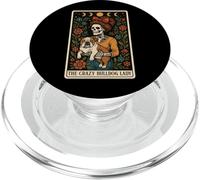 Carta de Tarot The Crazy Bulldog Lady Dog con Forma de Esqueleto, Luna Bruja PopSockets PopGrip para MagSafe