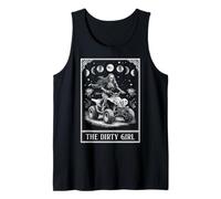Carta de Tarot The Dirty Girl ATV 4 Wheeler Skeleton Witchy Moon Camiseta sin Mangas