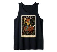 Carta de Tarot The Future Bull Rider Bull Rider Bull Riding Cowboy Skeleton Camiseta sin Mangas
