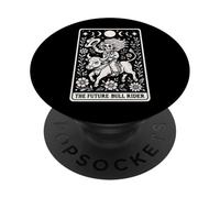 Carta de Tarot The Future Bull Rider Bull Rider Bull Riding Cowboy Skeleton PopSockets PopGrip Adhesivo