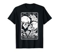Carta de Tarot The Lovers Vintage Skeleton Goth Halloween Witch Camiseta