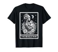 Carta del Tarot Beagle Mama Dog, Esqueleto, Luna Bruja Camiseta