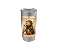 Carta del Tarot Capibara Death Capy Halloween Spooky Grim Reaper Vaso térmico de acero inoxidable de doble pared