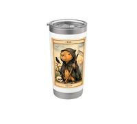 Carta del Tarot Capibara Death Capy Halloween Spooky Grim Reaper Vaso térmico de acero inoxidable de doble pared