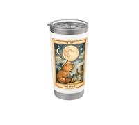 Carta del Tarot Capybara The Moon Capy Witchy Girls Women Vaso térmico de acero inoxidable de doble pared