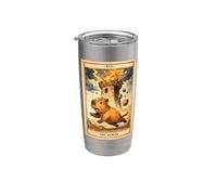 Carta del Tarot Capybara The Tower Capy Witchy Girls Women Vaso térmico de acero inoxidable de doble pared
