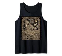 Carta del Tarot Celestial de Serpiente de Cascabel Constelación Luna del Desierto Camiseta sin Mangas