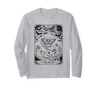 Carta del Tarot Cráneo Muerte Gótico Floral Luna Esqueleto Manga Larga