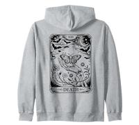 Carta del Tarot Cráneo Muerte Gótico Floral Luna Esqueleto Sudadera con Capucha