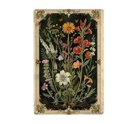 Carta Del Tarot De Flores, Botánica Carteles De Pared De Metal Decoración Letrero De Estaño Vintage Metal Cartel Para Cafetería Taller Tienda 20X30Cm