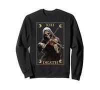 Carta del Tarot de la Muerte Esqueleto Gótico Violín Vintage Grim Reaper Sudadera