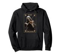 Carta del Tarot de la Muerte Esqueleto Gótico Violín Vintage Grim Reaper Sudadera con Capucha
