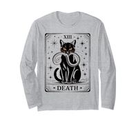 Carta del Tarot de la Muerte Gato Negro Gato Brujo Místico Oculto Manga Larga