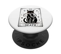 Carta del Tarot de la Muerte Gato Negro Gato Brujo Místico Oculto PopSockets PopGrip Adhesivo
