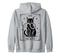 Carta del Tarot de la Muerte Gato Negro Gato Brujo Místico Oculto Sudadera con Capucha