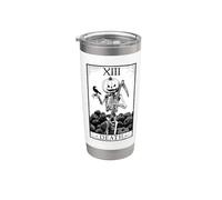 Carta del Tarot de la Muerte Halloween Calabaza Gótica Astrología Vaso térmico de acero inoxidable de doble pared
