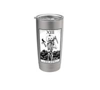 Carta del Tarot de la Muerte Halloween Calabaza Gótica Astrología Vaso térmico de acero inoxidable de doble pared