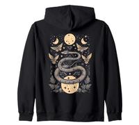 Carta del Tarot de la Serpiente Mística con Polillas y Lunas Sudadera con Capucha