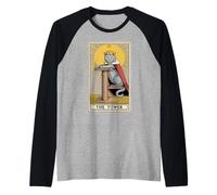 Carta del Tarot de la Torre Gato Místico Rascando Poste Árbol Gato Camiseta Manga Raglan