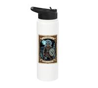 Carta del Tarot de los Hijos de Odin de la mitología nórdica vikinga del Valhalla Stainless Steel Insulated Water Bottle
