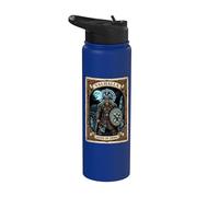 Carta del Tarot de los Hijos de Odin de la mitología nórdica vikinga del Valhalla Stainless Steel Insulated Water Bottle