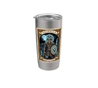 Carta del Tarot de los Hijos de Odin de la mitología nórdica vikinga del Valhalla Vaso térmico de acero inoxidable de doble pared
