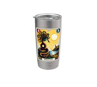 Carta del Tarot de Medusa y cabeza de serpiente mitóloga Vaso térmico de acero inoxidable de doble pared