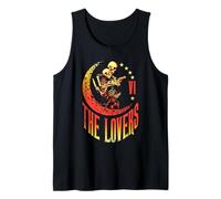 Carta del Tarot de The Lovers: Esqueleto, Luna Creciente, proscrito, gótico Camiseta sin Mangas