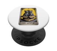 Carta del Tarot de The Lovers Gatos Abrazos Gato PopSockets PopGrip Adhesivo