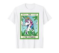 Carta del Tarot del fumador 420 del unicornio marihuana de marihuana Camiseta