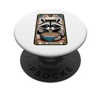 Carta del Tarot del mapache Fideos Ramen japoneses Mapache PopSockets PopGrip Adhesivo