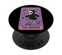 Carta del Tarot del Patinaje sobre Ruedas de la Parca PopSockets PopGrip Adhesivo