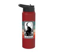 Carta del tarot gato la emperatriz gato negro gato místico Stainless Steel Insulated Water Bottle
