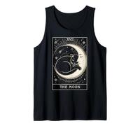 Carta del Tarot Gato Luna Creciente Místico Gótico Camiseta sin Mangas