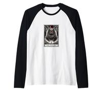 Carta del Tarot, Gracioso Gato, Pelusa y descubre, Estilo gótico Camiseta Manga Raglan
