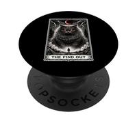 Carta del Tarot, Gracioso Gato, Pelusa y descubre, Estilo gótico PopSockets PopGrip Adhesivo