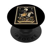 Carta del Tarot La Chica de los Apaloosa Montando a Caballo, Esqueleto, Bruja PopSockets PopGrip Adhesivo