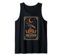 Carta del Tarot La Luna, Cuervo de Halloween y Calabaza Camiseta sin Mangas